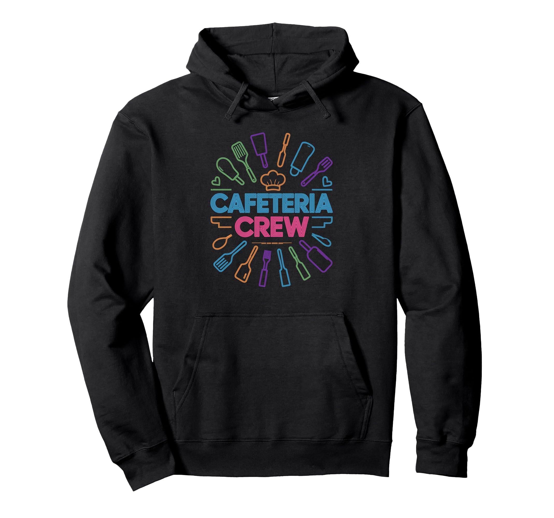 Funny Cafeteria Crew Members Food Hoodie - Custom Art Print Men Women - T-Shirt, Sweatshirt, Hoodie