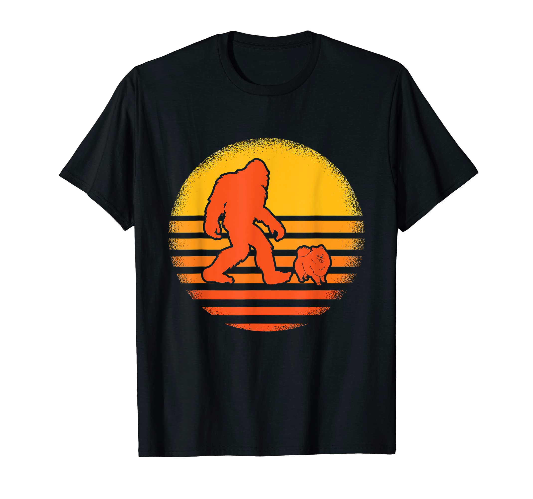 Sunset Bigfoot Pomeranian Gift T-Shirt - Unique Graphic for Adults - T-Shirt, Sweatshirt, Hoodie