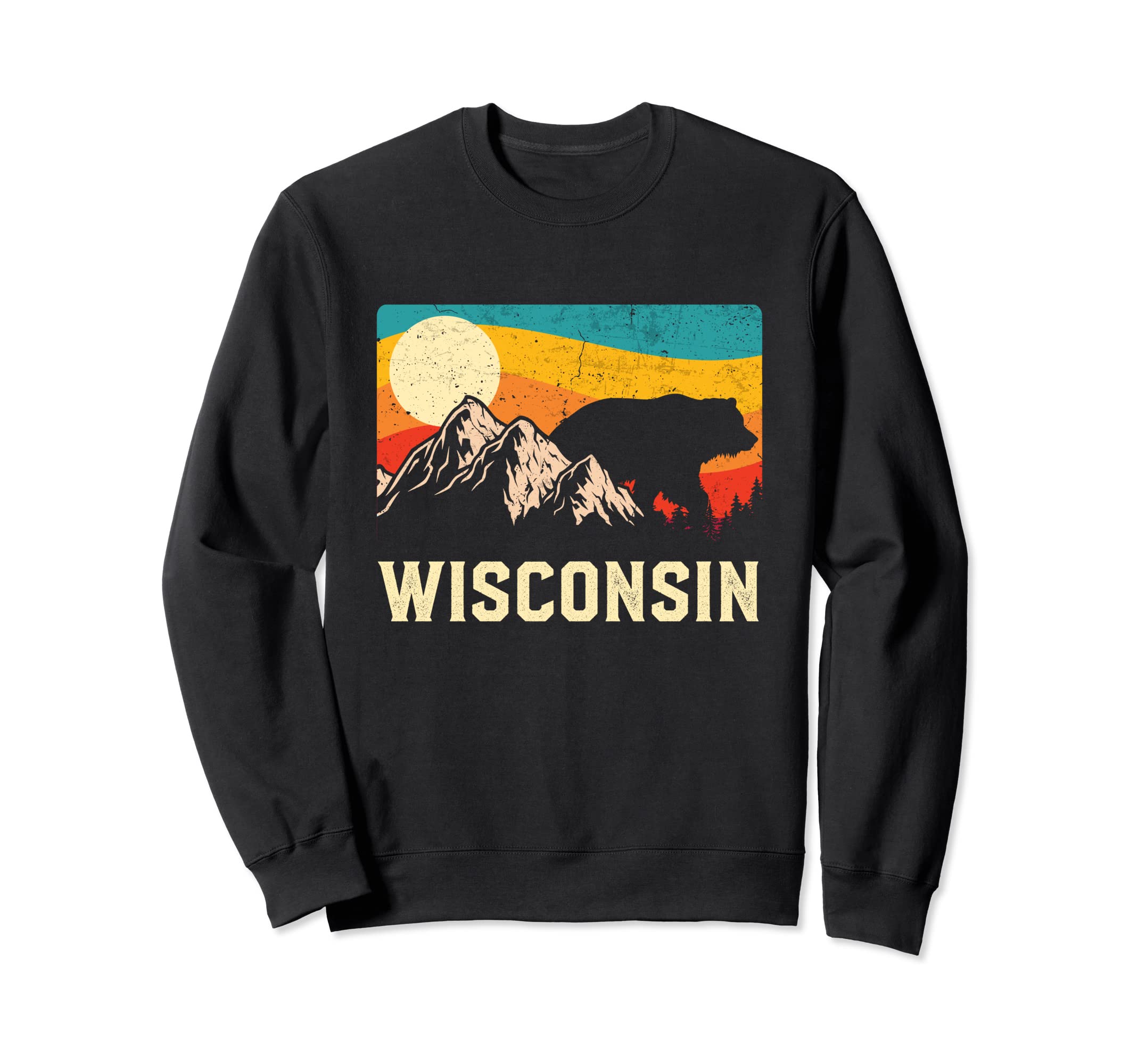 Wisconsin Nature Wild Bear Sunset Sweatshirt - Novelty Apparel for Adults - T-Shirt, Sweatshirt, Hoodie
