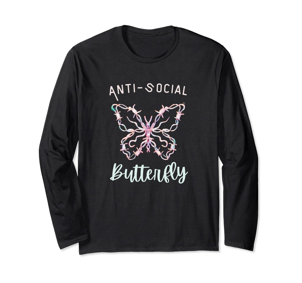 Anti Social Butterfly T-Shirt - Casual Everyday Wear Men Women - T-Shirt, Sweatshirt, Hoodie