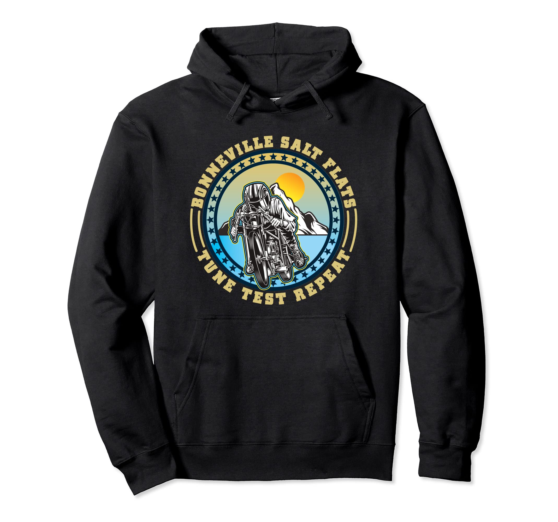Bonneville Salt Flats Motorcycle Rider Hoodie - Novelty Apparel Men Women - T-Shirt, Sweatshirt, Hoodie