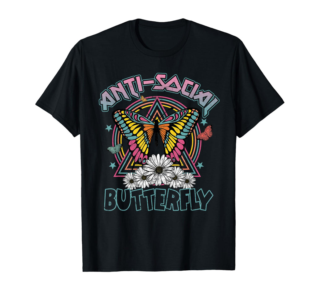 Anti Social Butterfly Fun Introverts T-Shirt - Aesthetic Graphic Men Women - T-Shirt, Sweatshirt, Hoodie