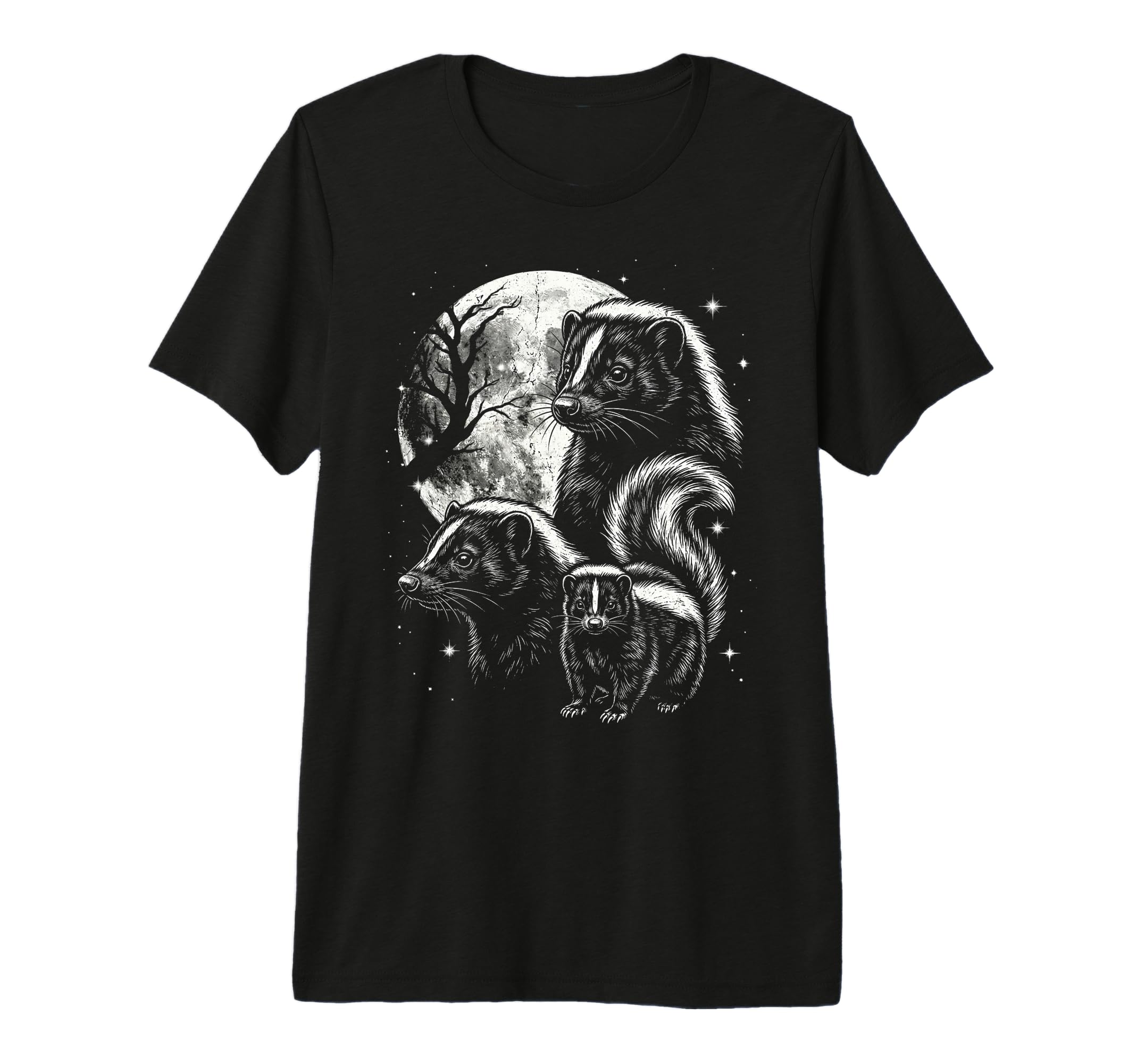 Skunk 90S Aesthetic Y2K Skunk Tri T-Shirt - Minimalist Print for Adults - T-Shirt, Sweatshirt, Hoodie
