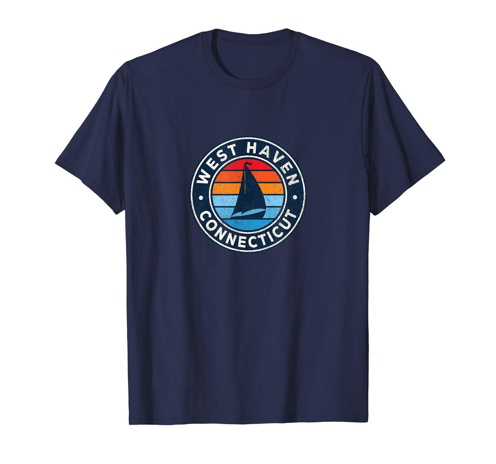 West Haven Connecticut Ct Sailboat 70S T-Shirt - Unique Graphic Unisex - T-Shirt, Sweatshirt, Hoodie