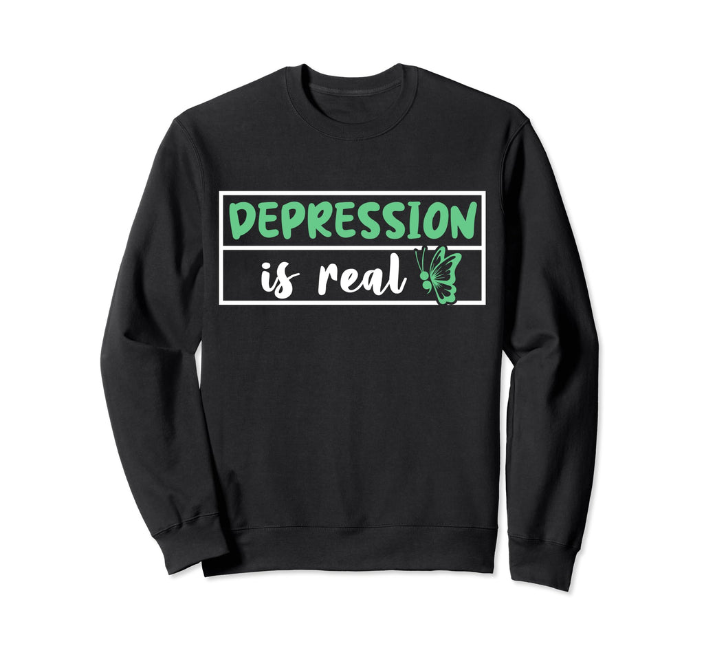 Depression Is Real Depression Sweatshirt - Fun Novelty Design Men Women - T-Shirt, Sweatshirt, Hoodie
