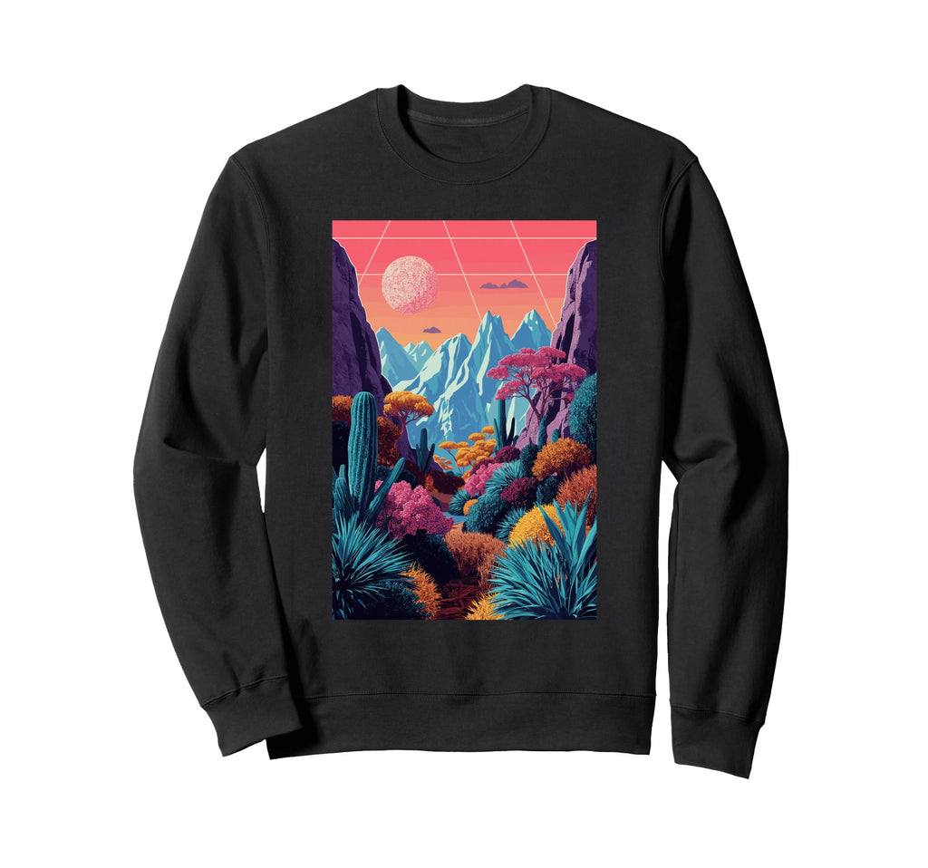 Desert Landscape Futurism Sunset Sweatshirt - Custom Art Print for Adults - T-Shirt, Sweatshirt, Hoodie