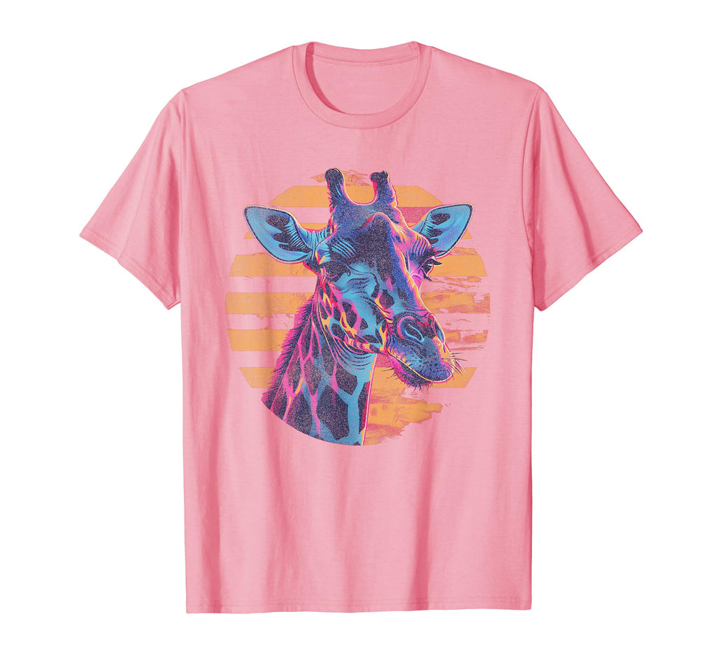 Giraffe Vaporwave Aesthetic Synthwave T-Shirt - Custom Art Print Unisex - T-Shirt, Sweatshirt, Hoodie