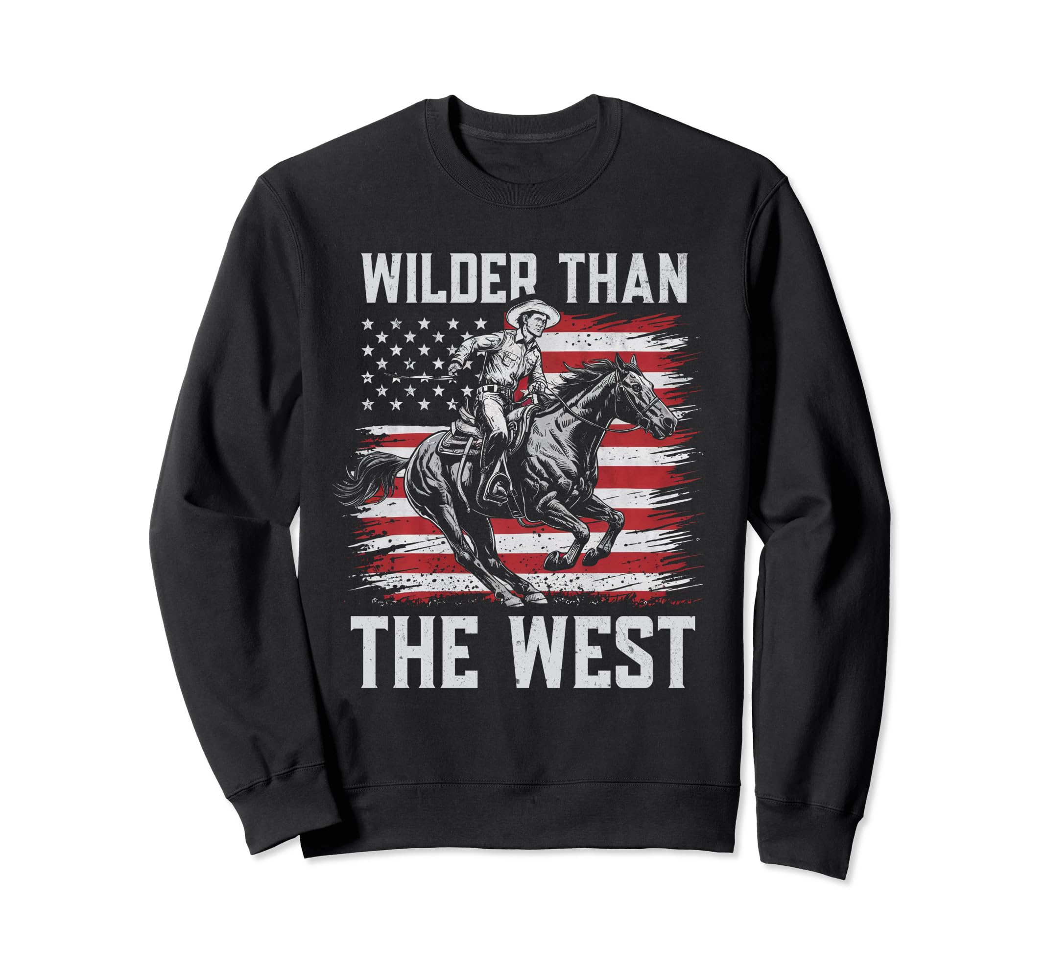 Wilder Than West Cowboy Horseback Sweatshirt - Novelty Apparel for Adults - T-Shirt, Sweatshirt, Hoodie