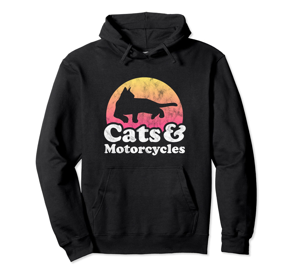 Cats And Motorcycles Mens Or Womens Cat And Hoodie - Trendy Graphic Unisex - T-Shirt, Sweatshirt, Hoodie