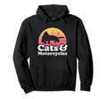 Cats And Motorcycles Mens Or Womens Cat And Hoodie - Trendy Graphic Unisex - T-Shirt, Sweatshirt, Hoodie