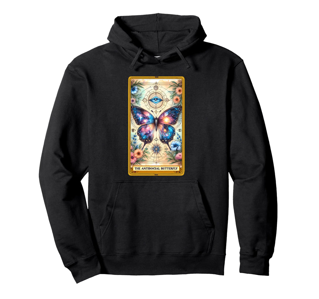 Sarcastic Tarot Antisocial Butterfly Hoodie - Streetwear Style Men Women - T-Shirt, Sweatshirt, Hoodie