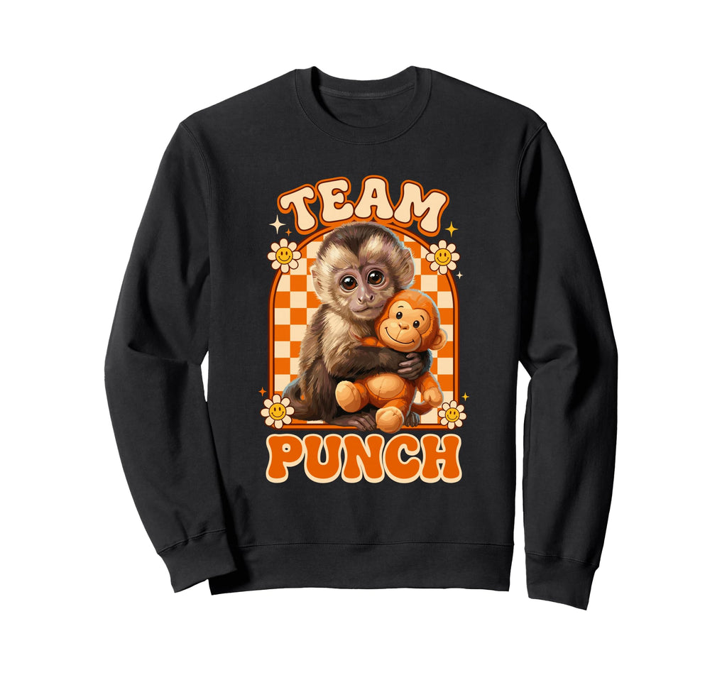 Team Punch Monkey Lover Groovy Sweatshirt - Streetwear Style for Adults - T-Shirt, Sweatshirt, Hoodie