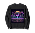 Crypto City Synthwave Bitcoin Sweatshirt - Unique Graphic for Adults - T-Shirt, Sweatshirt, Hoodie
