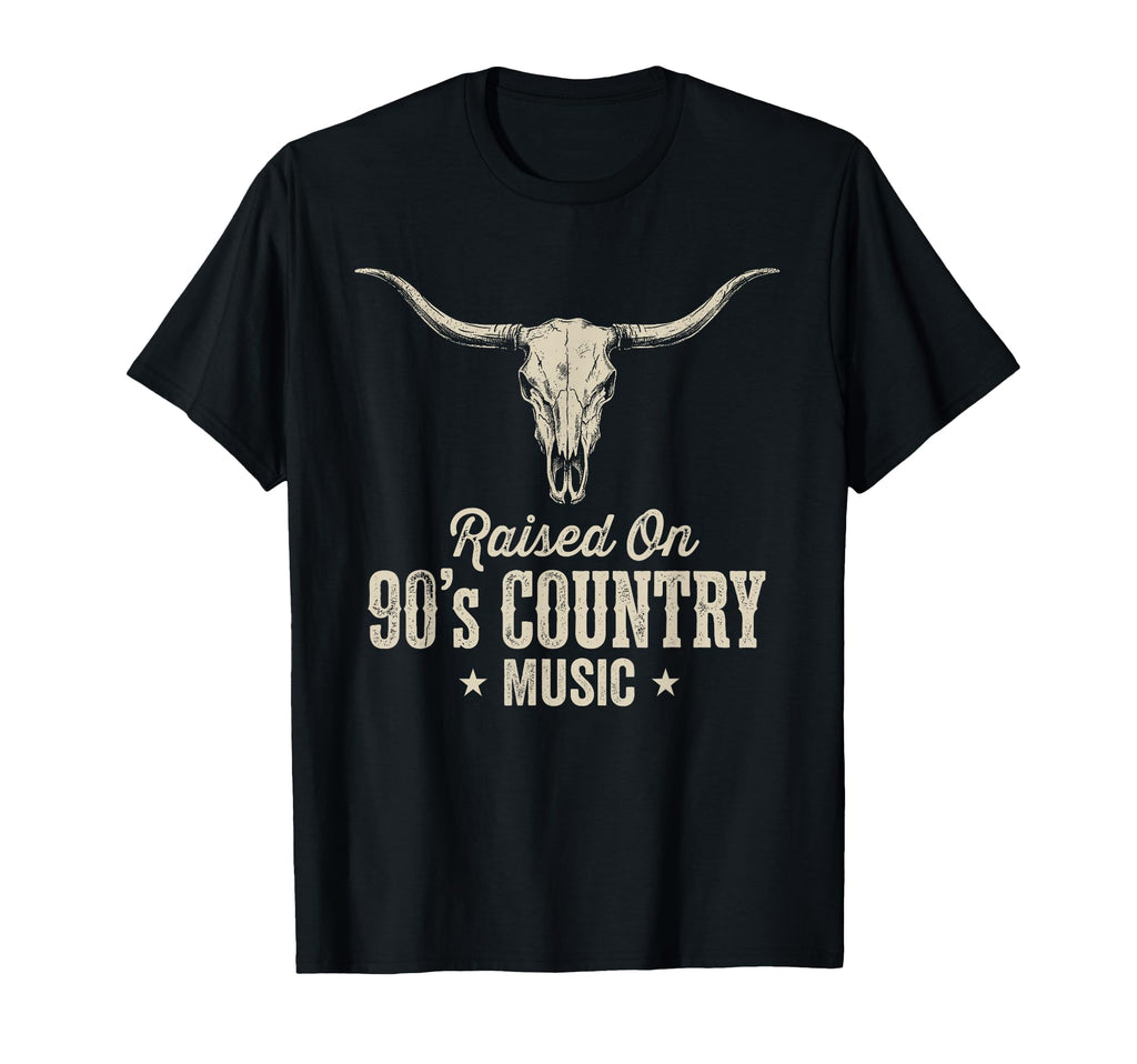 90S Country Music Longhorn Skull Western T-Shirt - Unique Graphic Men Women - T-Shirt, Sweatshirt, Hoodie