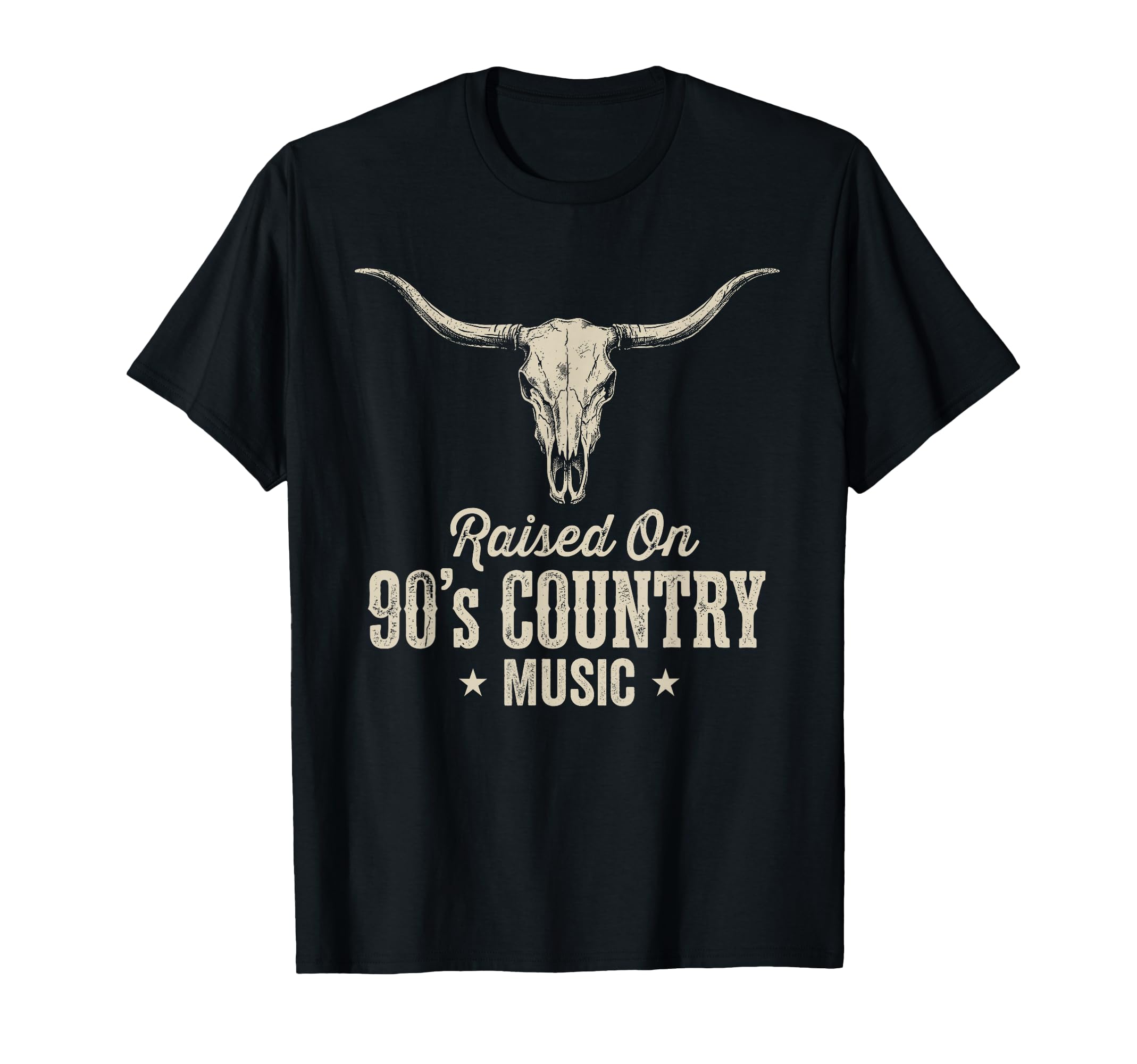 90S Country Music Longhorn Skull Western T-Shirt - Unique Graphic Men Women - T-Shirt, Sweatshirt, Hoodie