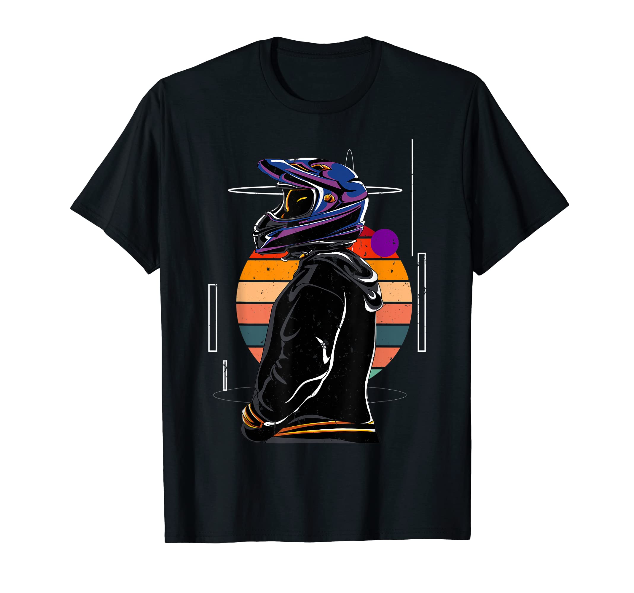 Sunset Motorcycle Biker Biking T-Shirt - Minimalist Print Unisex - T-Shirt, Sweatshirt, Hoodie