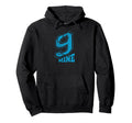 Minimalist Typography Blue Number Nine Hoodie - Custom Art Print for Adults - T-Shirt, Sweatshirt, Hoodie