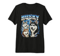 Husky 80S Dog Lover Funny 90S Tri Blend T-Shirt - Trendy Graphic for Adults - T-Shirt, Sweatshirt, Hoodie