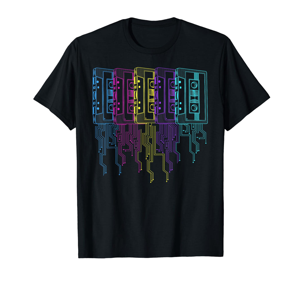 80S Cassette Tape Circuit Synthwave T-Shirt - Trendy Graphic for Adults - T-Shirt, Sweatshirt, Hoodie