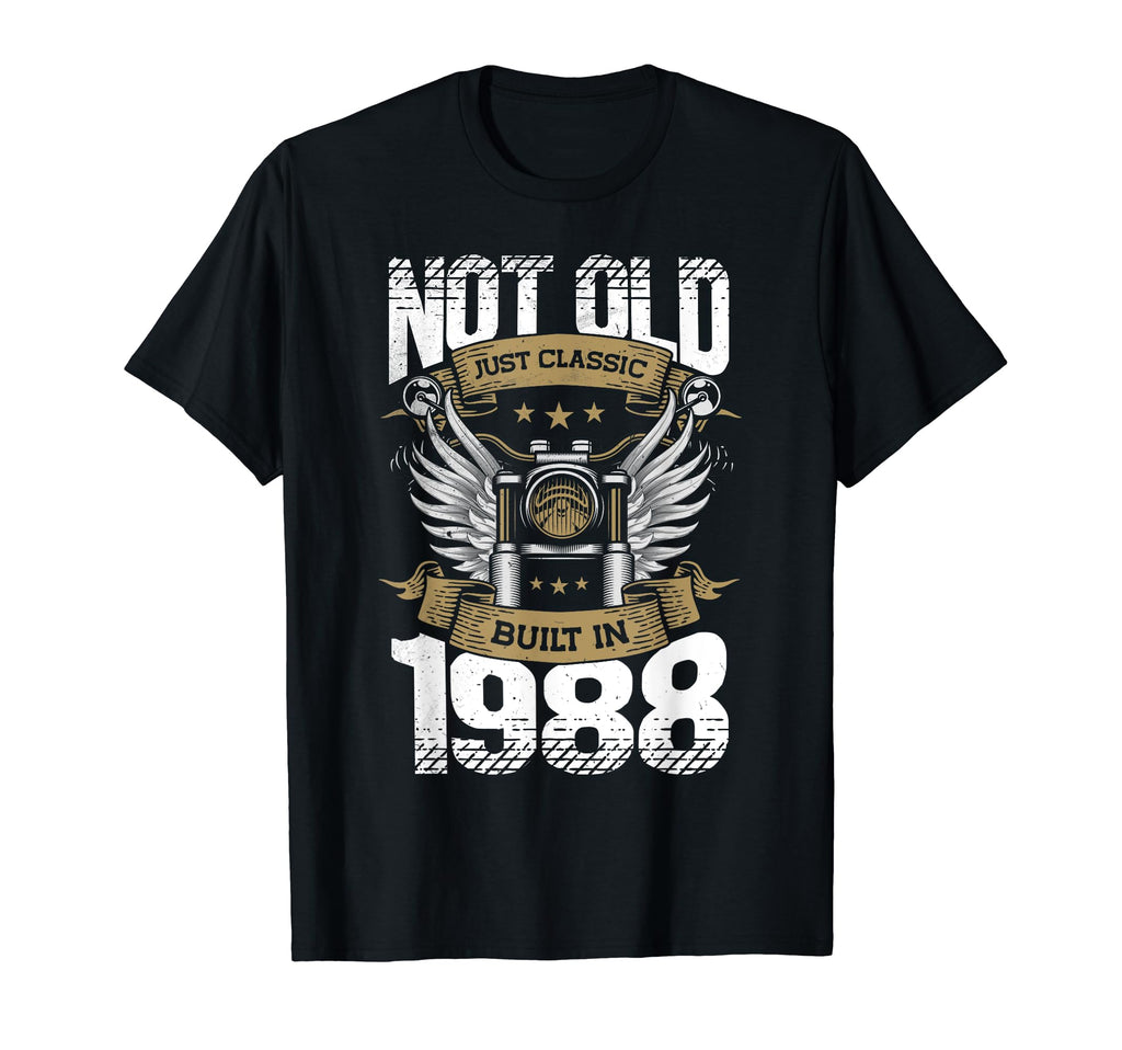 Motorcycle Biker Birthday Built 1988 1988 T-Shirt - Graphic Print Men Women - T-Shirt, Sweatshirt, Hoodie