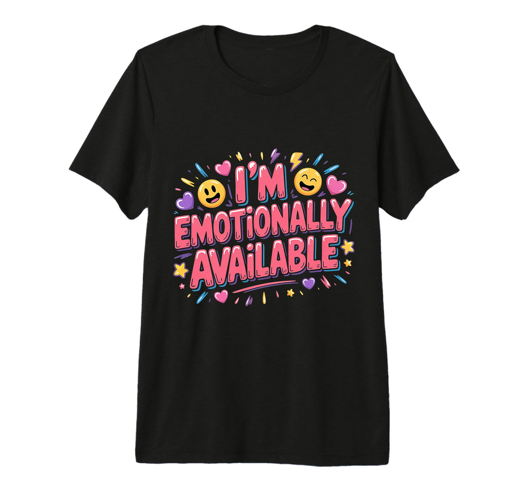 Im Emotionally Available Self Care T-Shirt - Fun Novelty Design Unisex - T-Shirt, Sweatshirt, Hoodie