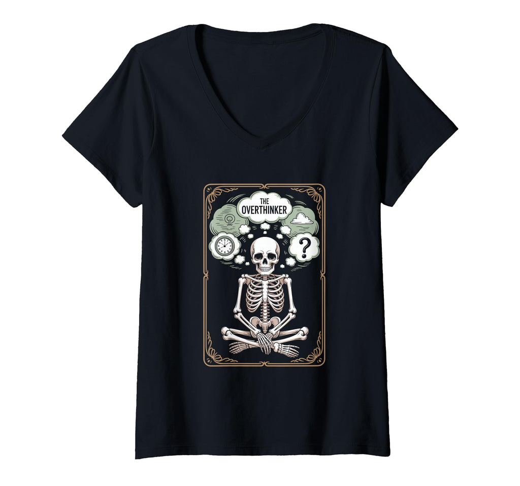Womens Overthinker Skeleton Tarot T-Shirt - Custom Art Print for Adults - T-Shirt, Sweatshirt, Hoodie