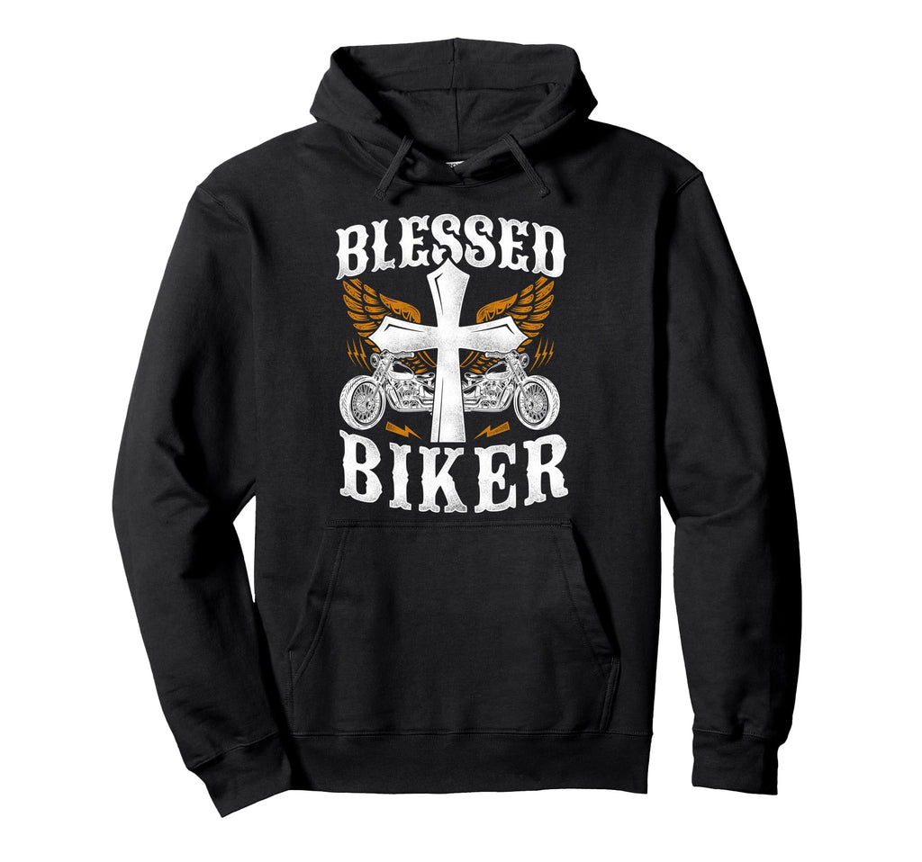 Christian Motorcycle Biker Blessed Hoodie - Casual Everyday Wear Men Women - T-Shirt, Sweatshirt, Hoodie