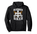 Christian Motorcycle Biker Blessed Hoodie - Casual Everyday Wear Men Women - T-Shirt, Sweatshirt, Hoodie