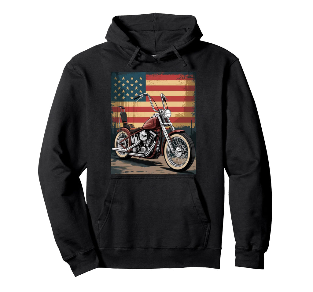 Chopper Motorcycle American Freedom Vibe Hoodie - Fun Novelty Design Unisex - T-Shirt, Sweatshirt, Hoodie