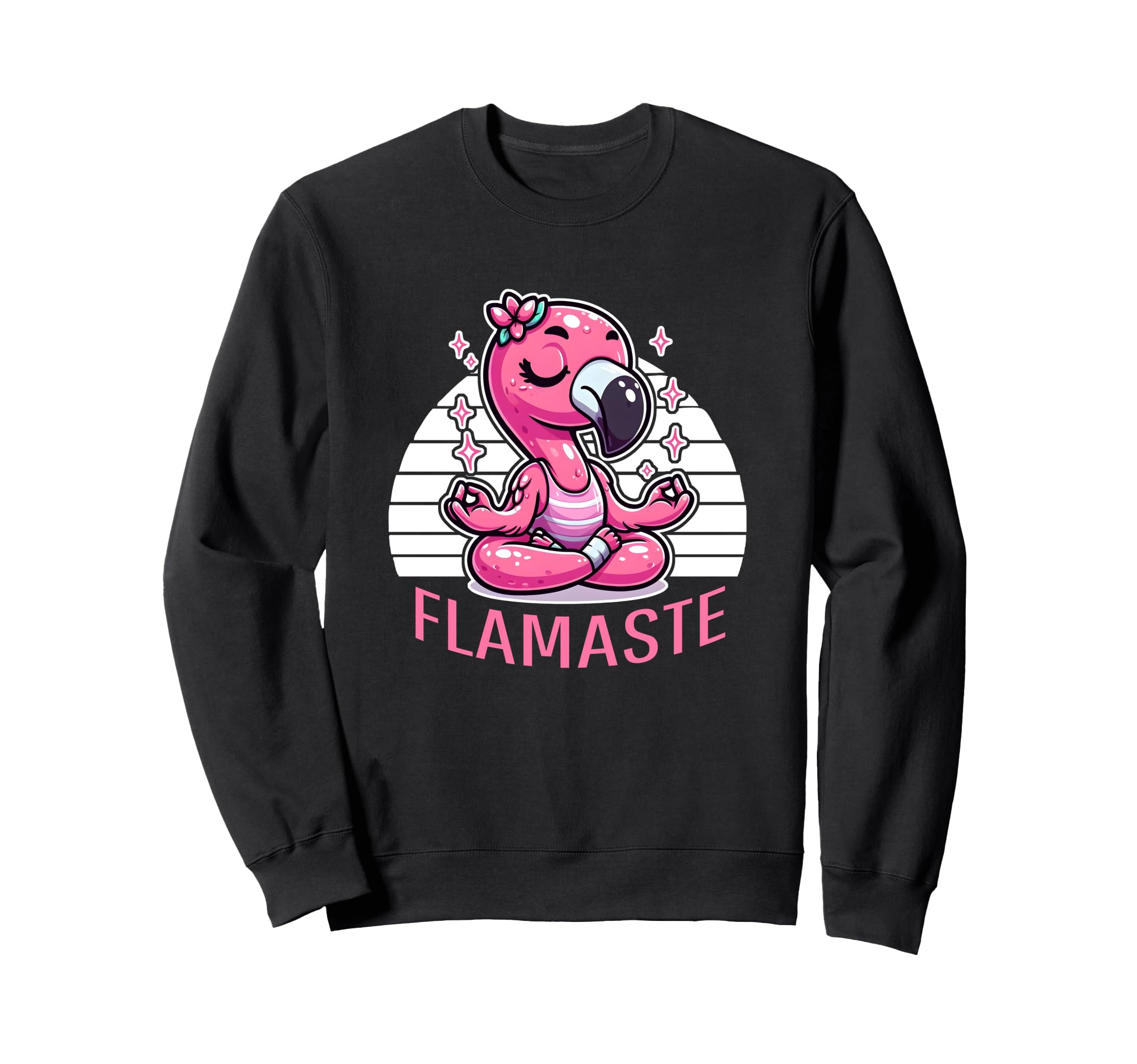Flamaste Funny Flamingo Yoga Sweatshirt - Custom Art Print Men Women - T-Shirt, Sweatshirt, Hoodie