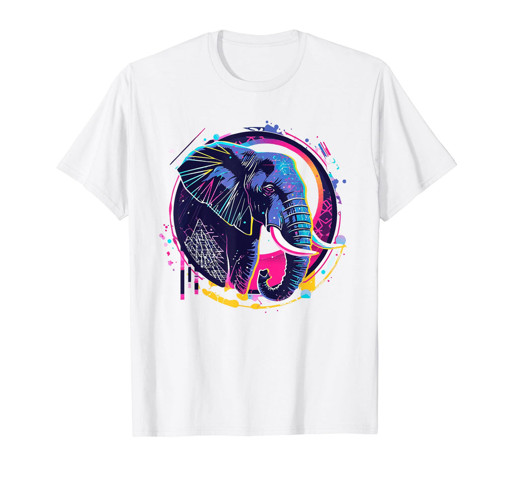 Elephant 80S Synthwave Africa Elephant T-Shirt - Streetwear Style Unisex - T-Shirt, Sweatshirt, Hoodie