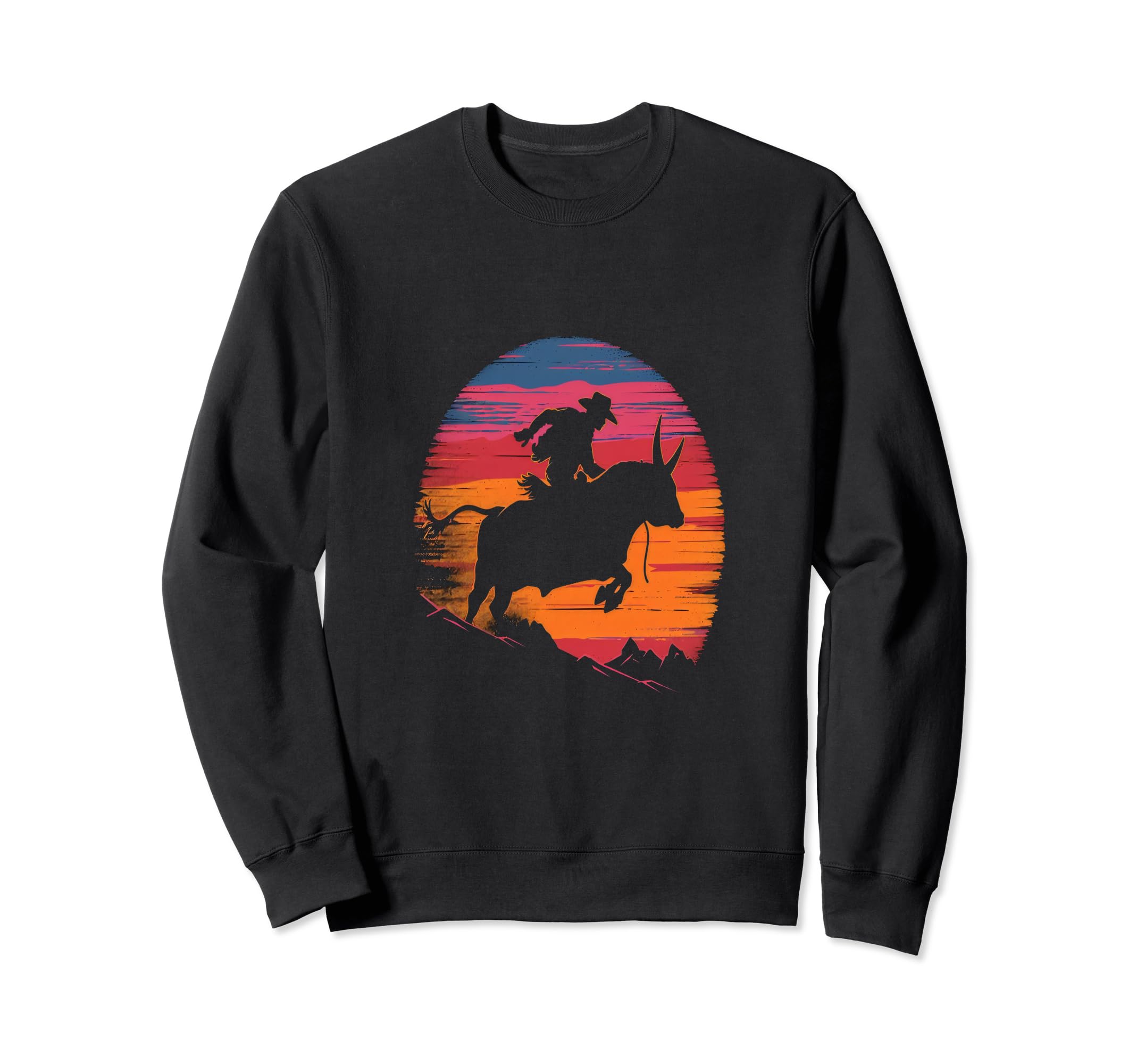 Bull Riding Bull Rider Rodeo Cowboy Sweatshirt - Minimalist Print Unisex - T-Shirt, Sweatshirt, Hoodie