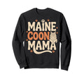 Maine Coon Mama Cat Mom Groovy Paw Sweatshirt - Trendy Graphic Unisex - T-Shirt, Sweatshirt, Hoodie