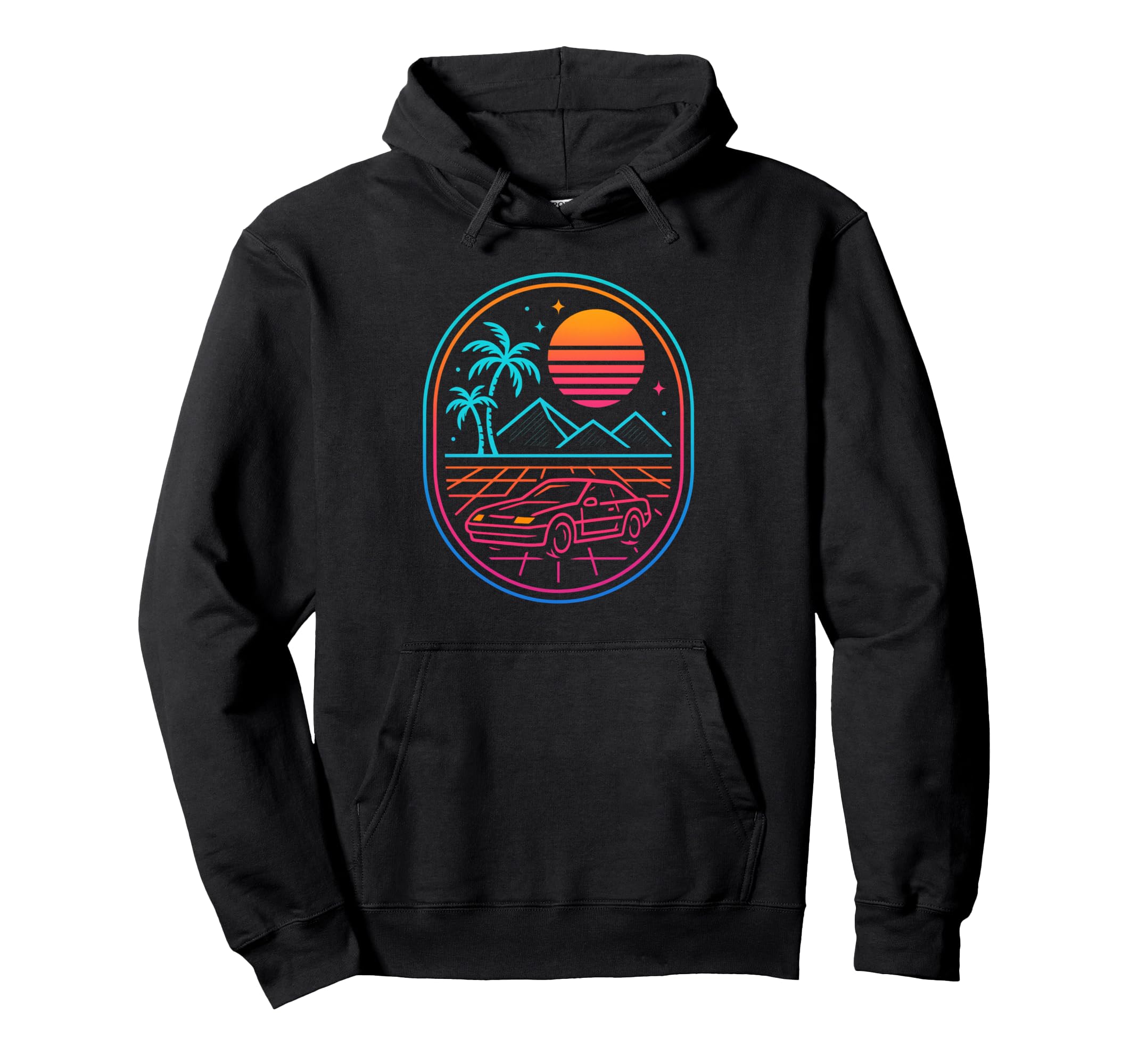 80S Synthwave Hoodie - Minimalist Print for Adults - T-Shirt, Sweatshirt, Hoodie