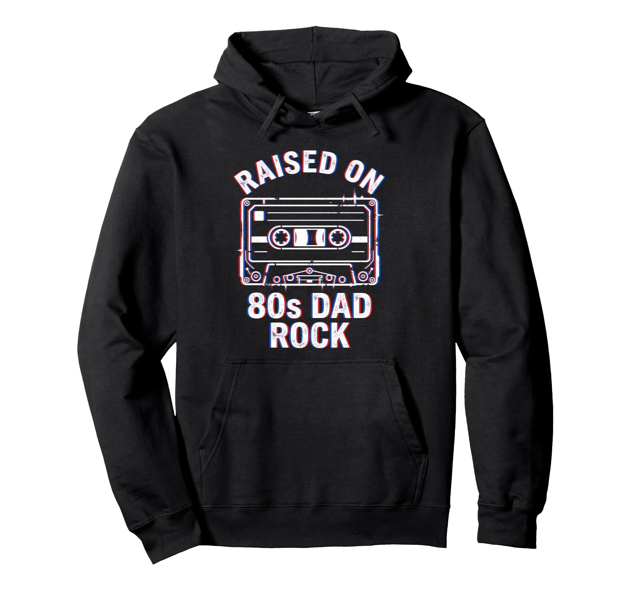 Raised 80S Dad Rock Cassette Tape Hoodie - Fun Novelty Design Men Women - T-Shirt, Sweatshirt, Hoodie