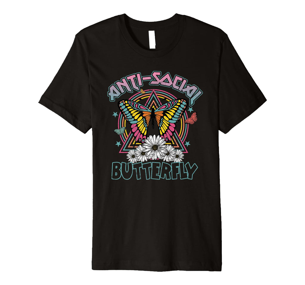 Anti Social Butterfly Fun Introverts T-Shirt - Custom Art Print for Adults - T-Shirt, Sweatshirt, Hoodie