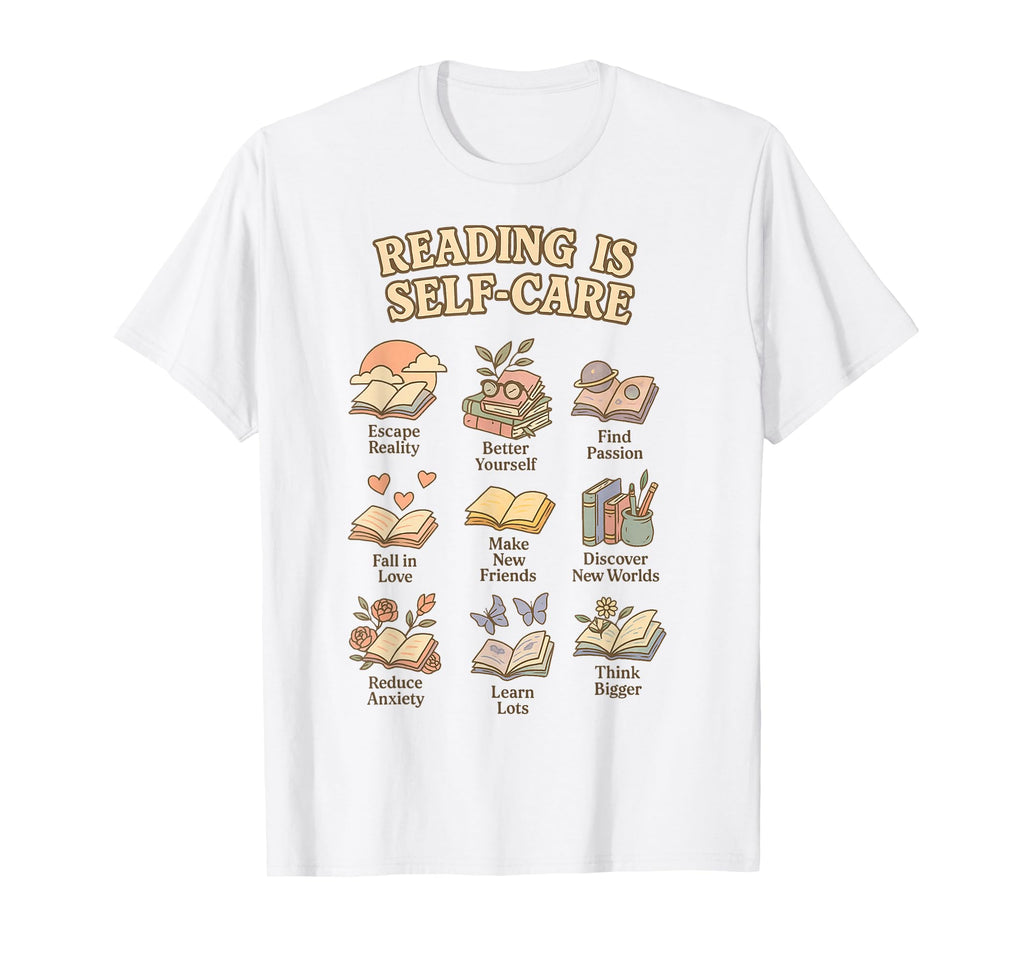 Reading Is Self Care Book Lover T-Shirt - Custom Art Print Men Women - T-Shirt, Sweatshirt, Hoodie