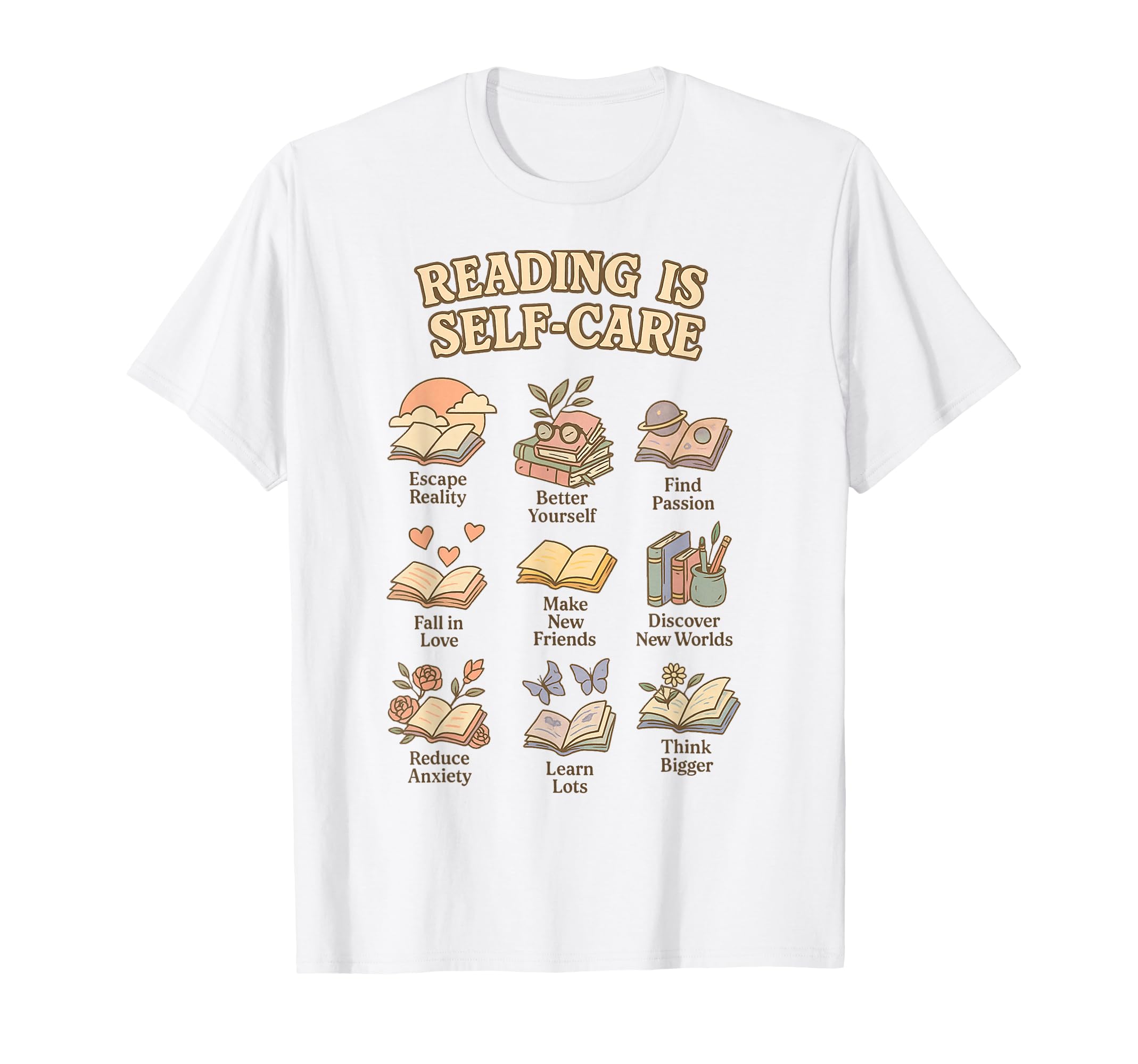 Reading Is Self Care Book Lover T-Shirt - Custom Art Print Men Women - T-Shirt, Sweatshirt, Hoodie