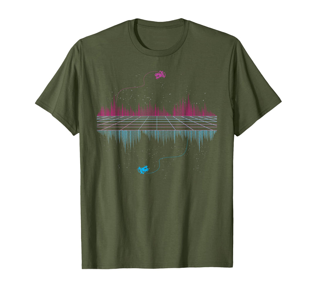 Outrun Synthwave Soundwave Vaporwave T-Shirt - Custom Art Print Men Women - T-Shirt, Sweatshirt, Hoodie