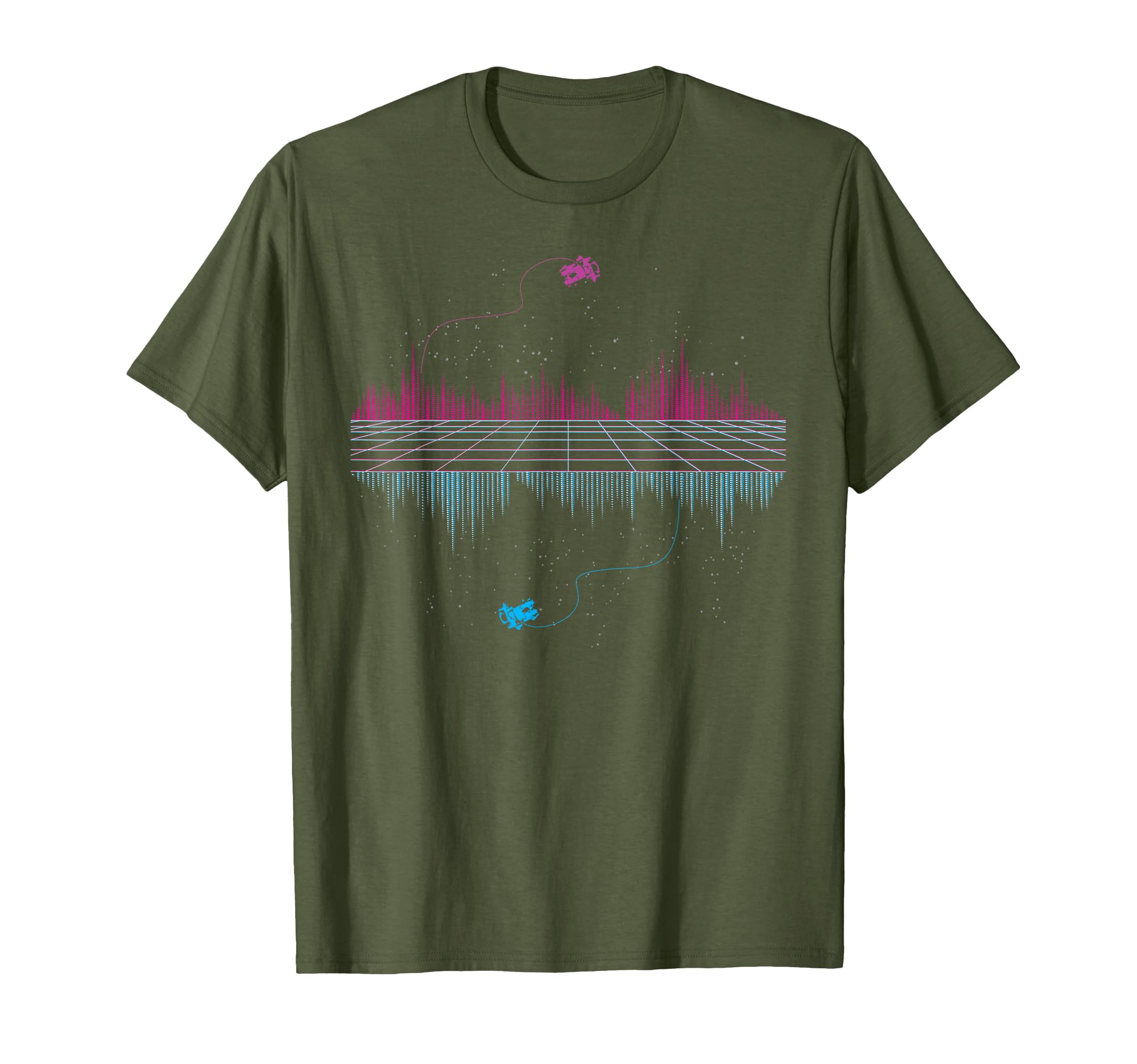 Outrun Synthwave Soundwave Vaporwave T-Shirt - Custom Art Print Men Women - T-Shirt, Sweatshirt, Hoodie
