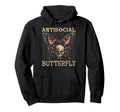 Antisocial Butterfly Hoodie - Trendy Graphic Unisex - T-Shirt, Sweatshirt, Hoodie
