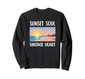 Sunset Soul Heart Beach Aesthetic Sweatshirt - Novelty Apparel Unisex - T-Shirt, Sweatshirt, Hoodie