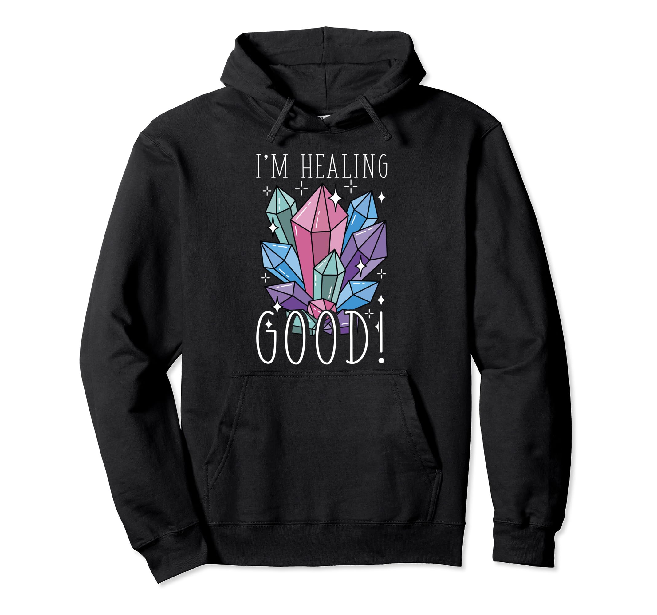Crystal Healing Stones Gemstones Sage Hoodie - Casual Everyday Wear Unisex - T-Shirt, Sweatshirt, Hoodie