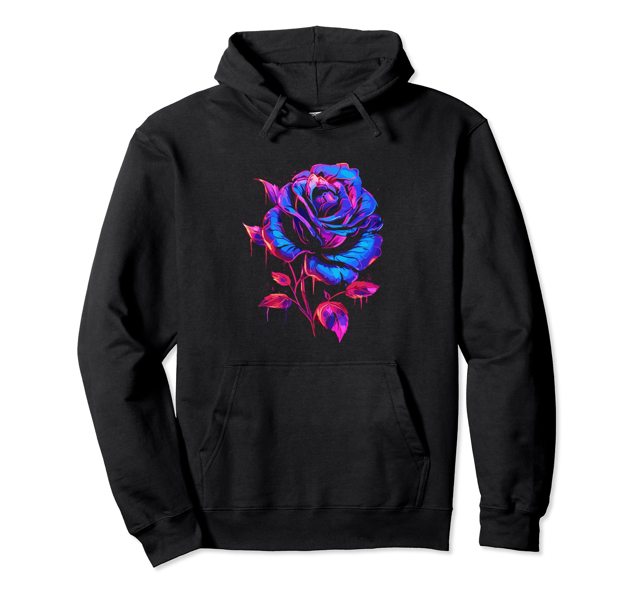 Rose Flower Pattern Colorful Hoodie - Streetwear Style for Adults - T-Shirt, Sweatshirt, Hoodie