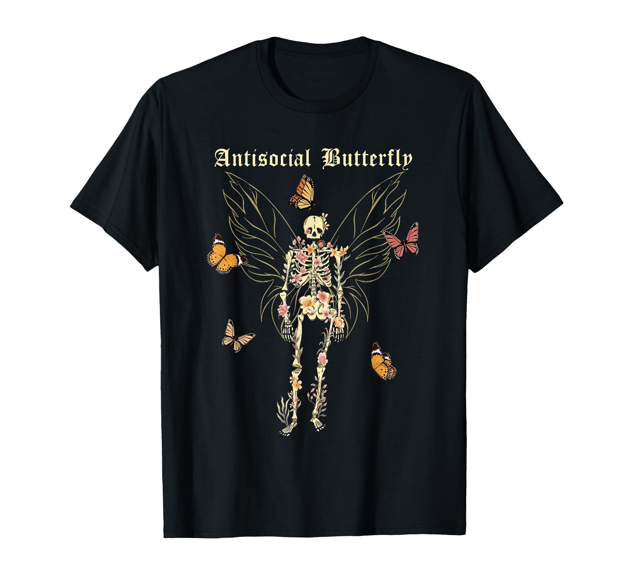Antisocial Butterfly Fairy Grunge T-Shirt - Custom Art Print for Adults - T-Shirt, Sweatshirt, Hoodie