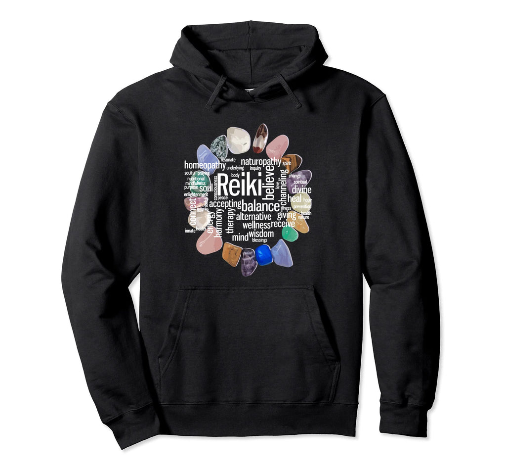 Reiki Terms Wordcloud Crystal Energy Hoodie - Streetwear Style Men Women - T-Shirt, Sweatshirt, Hoodie