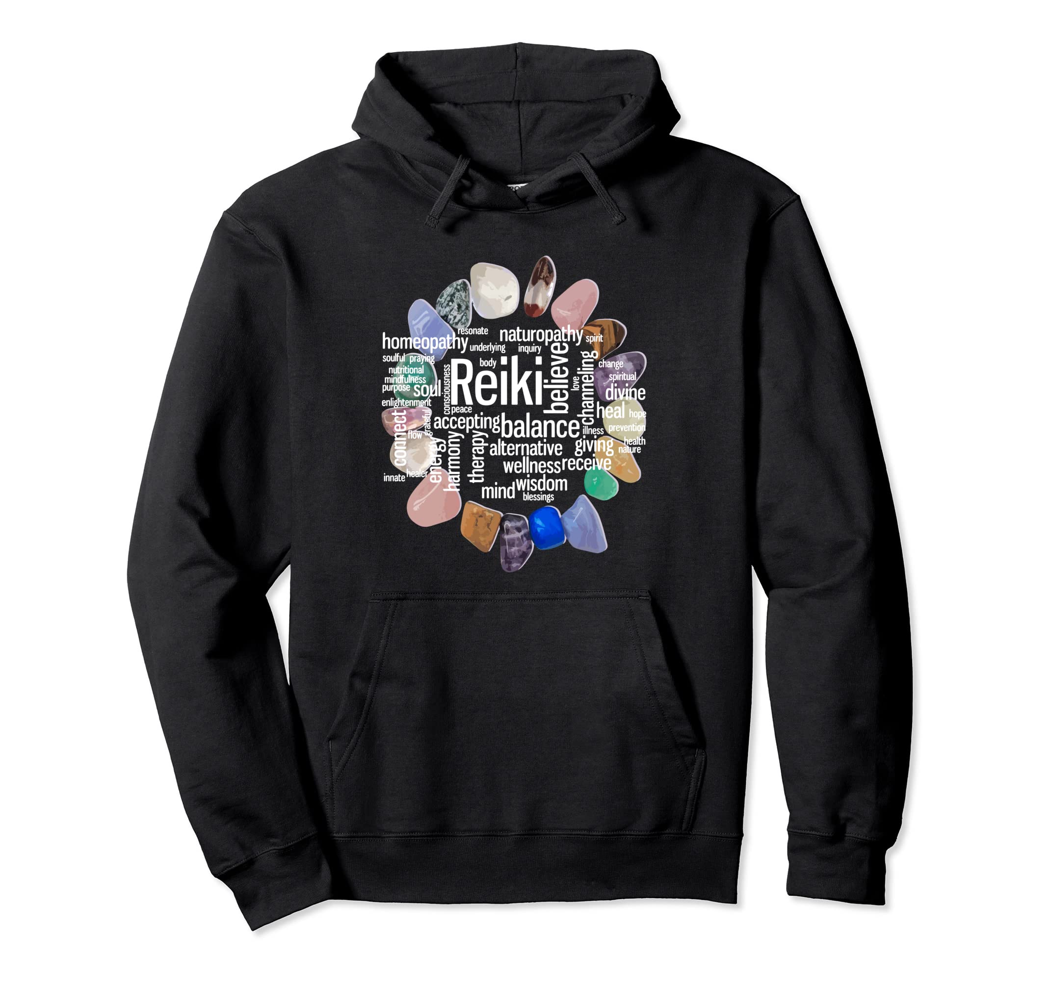 Reiki Terms Wordcloud Crystal Energy Hoodie - Streetwear Style Men Women - T-Shirt, Sweatshirt, Hoodie