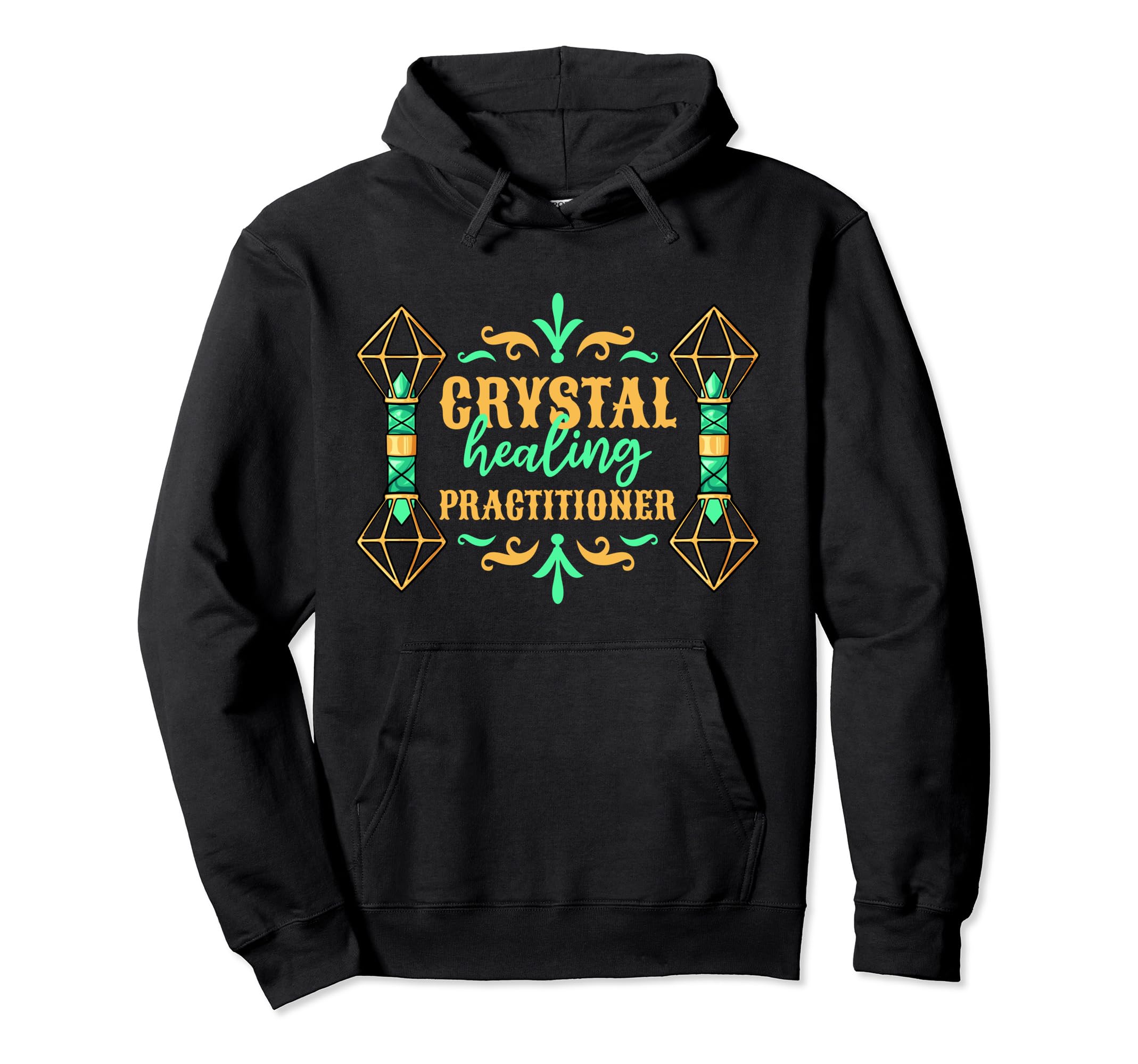 Crystal Healing Practitioner Gemstone Hoodie - Graphic Print Men Women - T-Shirt, Sweatshirt, Hoodie