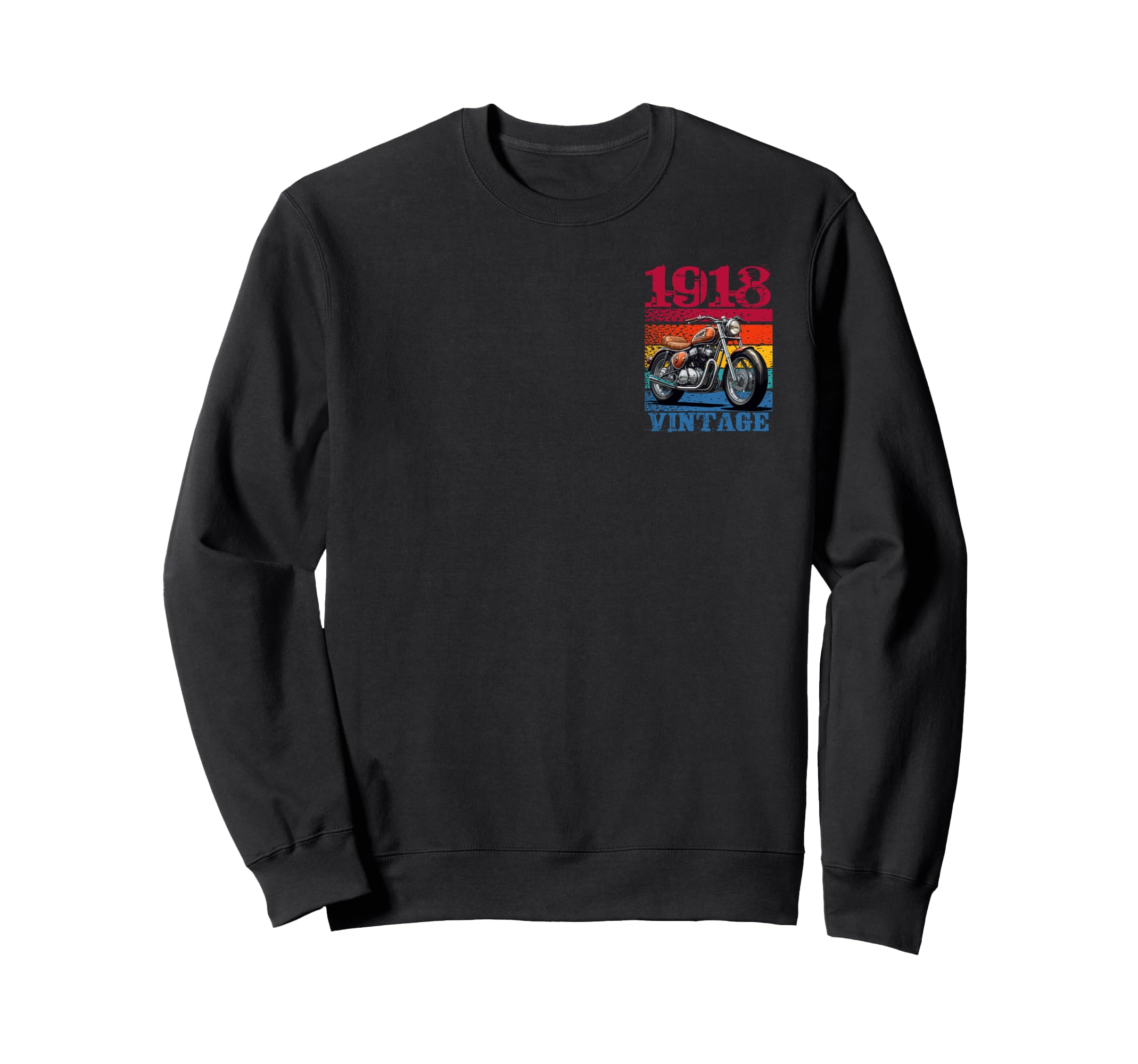 Motorcycle 1918 Minimalist Biker Sweatshirt - Streetwear Style for Adults - T-Shirt, Sweatshirt, Hoodie