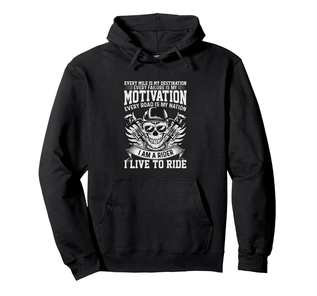 Every Mile Is My Destination Skull Hoodie - Fun Novelty Design Men Women - T-Shirt, Sweatshirt, Hoodie